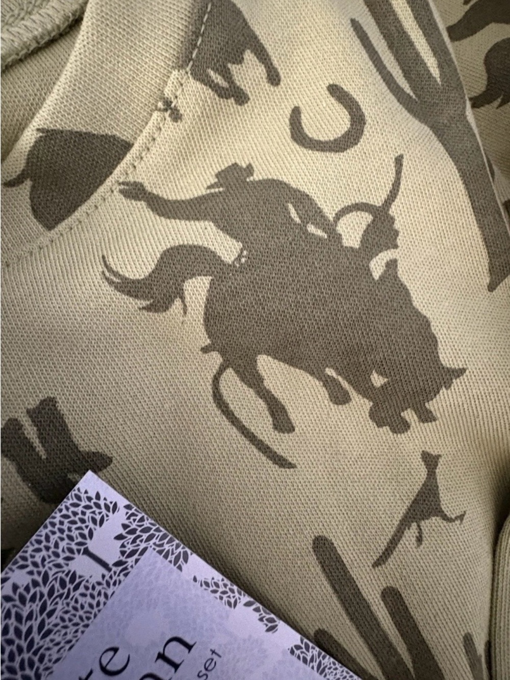 kate quinn Olive Green Cowboy Print Pajamas set-NWT toddler 2T